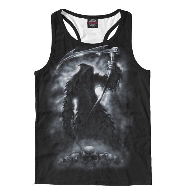 Мужская майка-борцовка с изображением Смерть цвета Белый