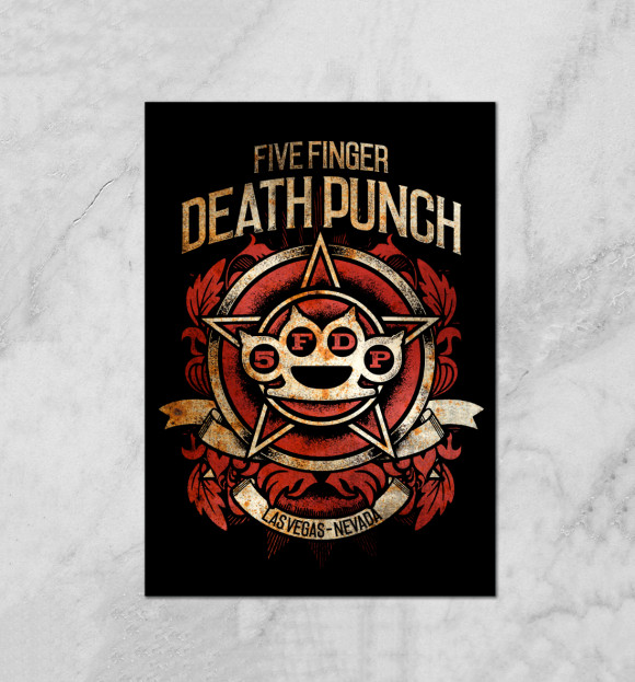 Плакат с изображением Five Finger Death Punch цвета Белый