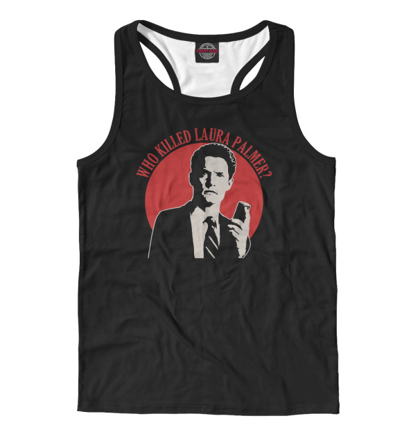 Мужская майка-борцовка с изображением Who killed Laura Palmer? цвета Белый