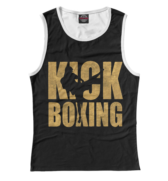 Майка для девочки с изображением KICKBOXING цвета Белый