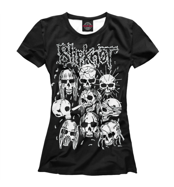 Футболка для девочек с изображением Slipknot цвета Белый