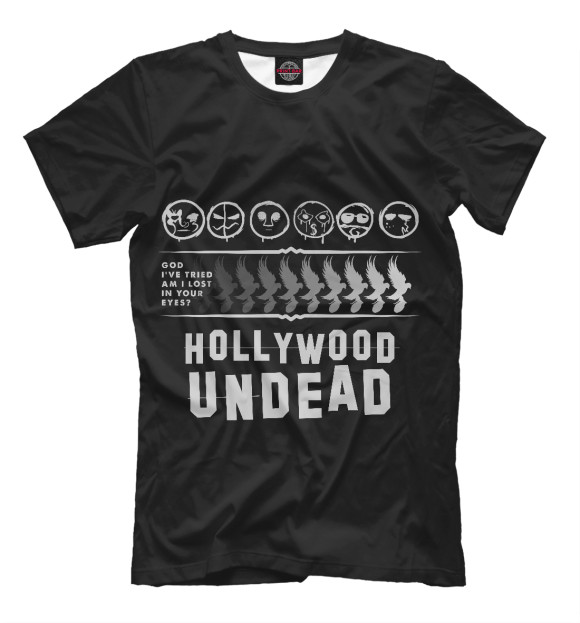 Мужская футболка с изображением Hollywood Undead Paradise Lost цвета Черный