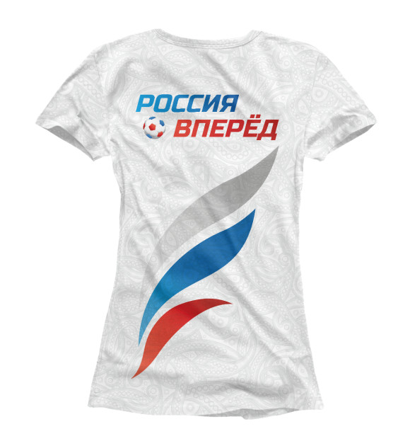 Женская футболка с изображением Россия впёред 2 цвета Белый