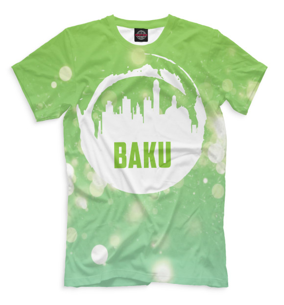 Мужская футболка с изображением Баку цвета Хаки