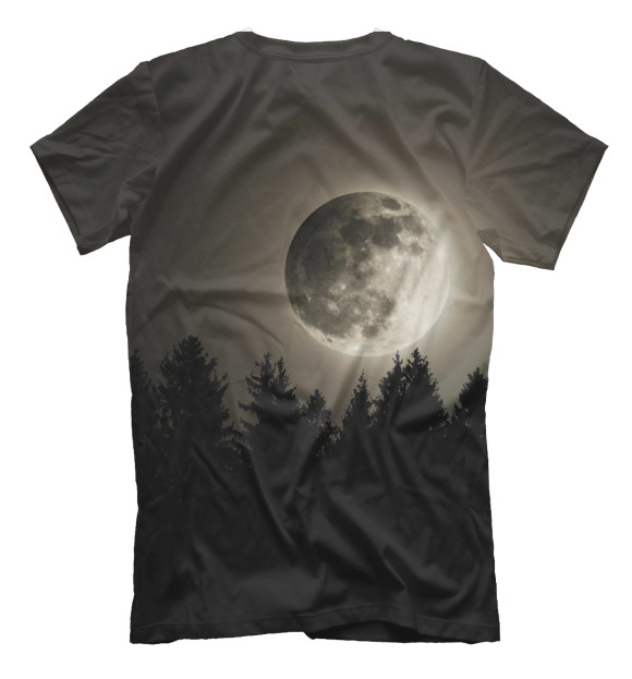 Мужская футболка с изображением Луна цвета Белый