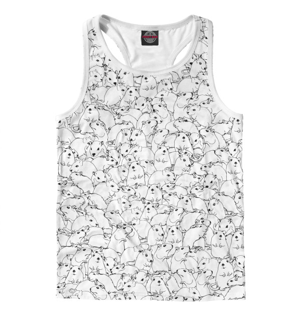 Мужская майка-борцовка с изображением Белые мыши цвета Белый