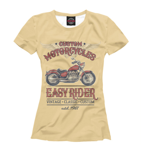 Футболка для девочек с изображением Easy Rider цвета Белый