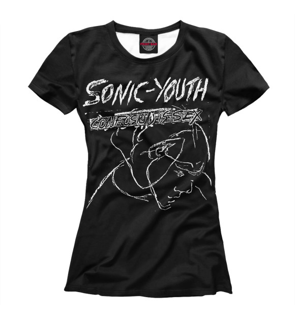 Футболка для девочек с изображением Sonic Youth цвета Белый