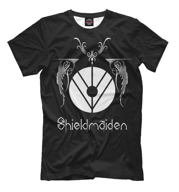 Мужская футболка с изображением Shieldmaiden цвета Черный