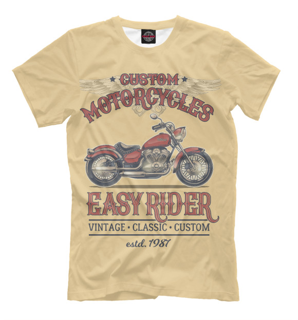 Футболка для мальчиков с изображением Easy Rider цвета Бежевый