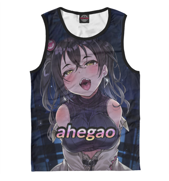 Мужская майка с изображением AHEGAO цвета Белый