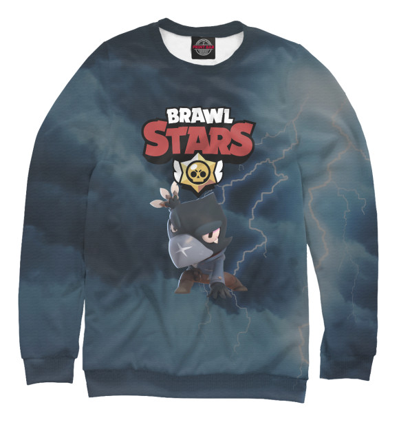Свитшот для девочек с изображением Brawl Stars: CROW цвета Белый