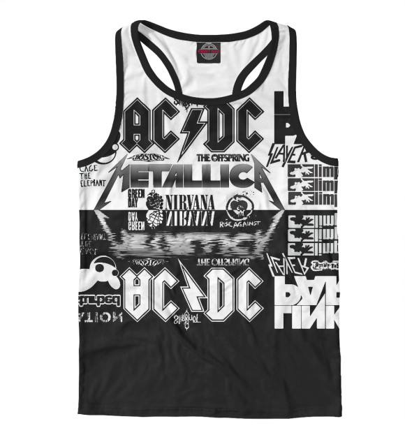 Мужская майка-борцовка с изображением Группы цвета Белый