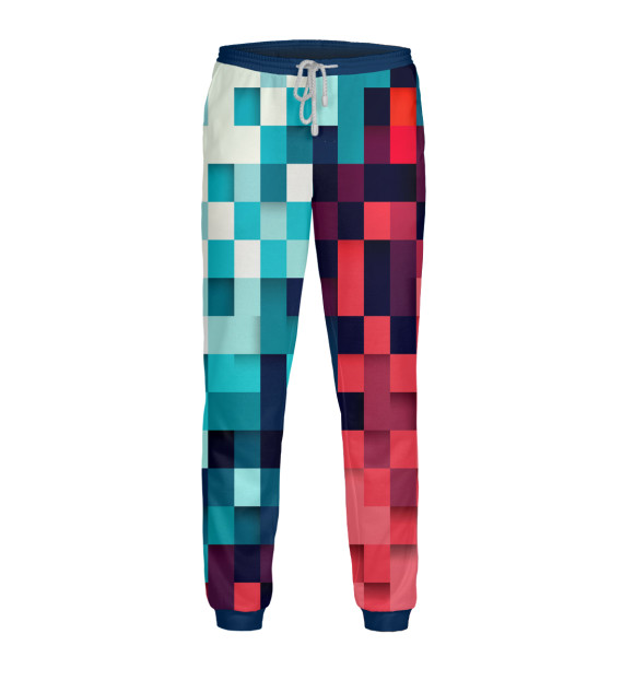 Мужские спортивные штаны с изображением Pixel color цвета Белый