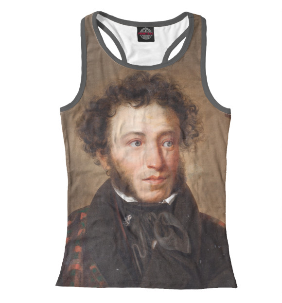 Женская майка-борцовка с изображением Пушкин цвета Белый