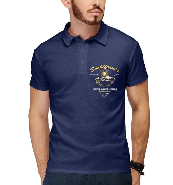 Мужское поло с изображением Сочифорния цвета Белый