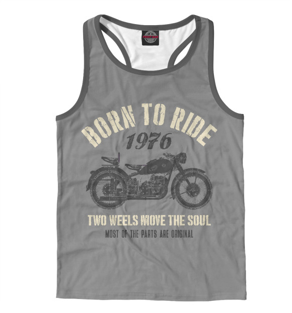 Мужская майка-борцовка с изображением 1976 цвета Белый