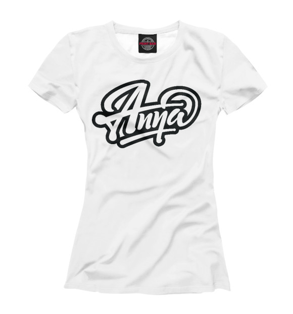 Женская футболка с изображением Anna цвета Молочно-белый