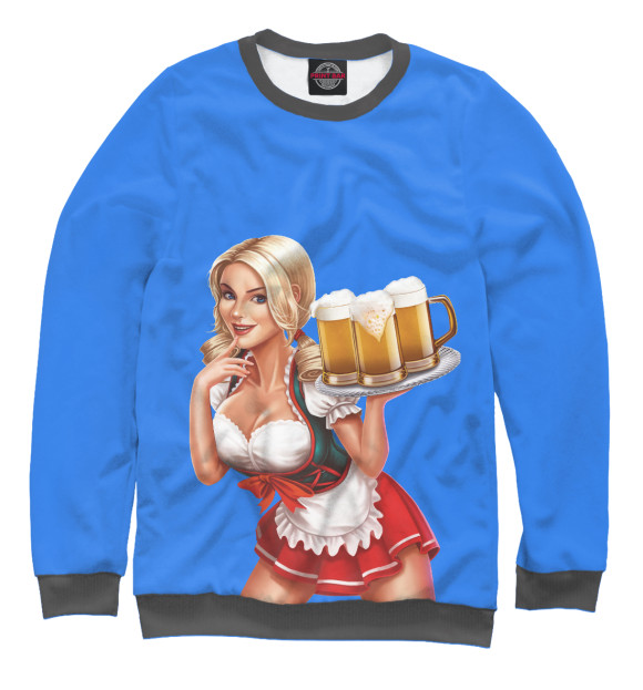 Свитшот для мальчиков с изображением Girl with beer цвета Белый