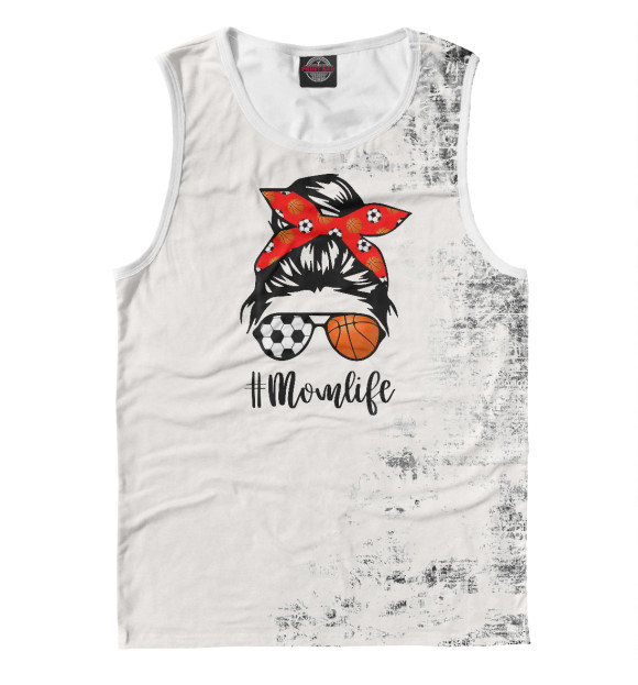 Майка для мальчика с изображением Mom Life Soccer Skull Messy цвета Белый