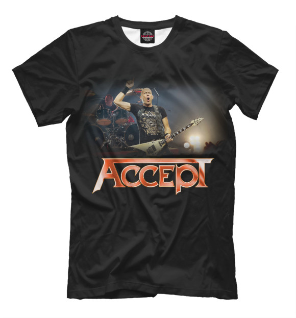 Мужская футболка с изображением Accept цвета Черный