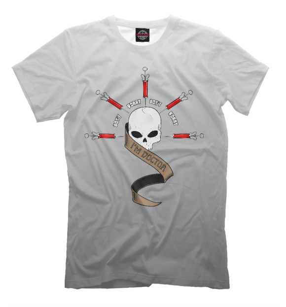 Мужская футболка с изображением Don't Worry цвета Серый