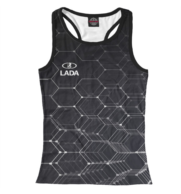 Женская майка-борцовка с изображением LADA цвета Белый