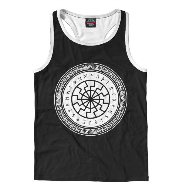 Мужская майка-борцовка с изображением Магия Рун цвета Белый