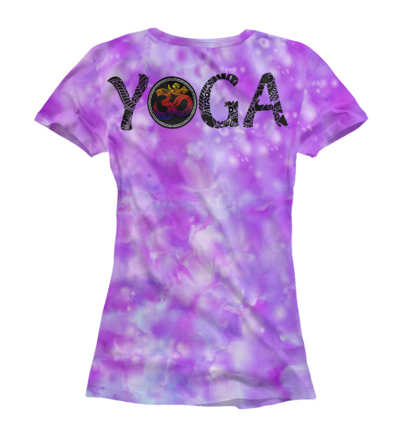 Женская футболка с изображением Йога - медитация цвета Белый