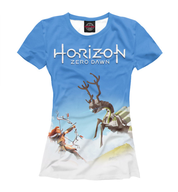 Футболка для девочек с изображением Horizon Zero Dawn цвета Белый