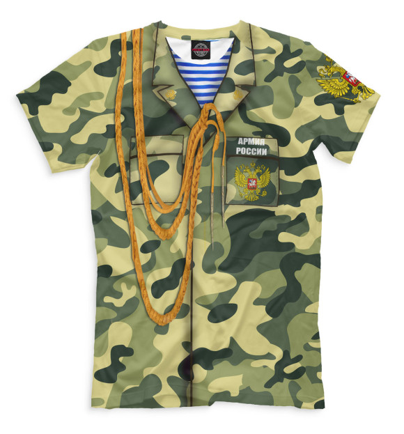 Мужская футболка с изображением Армия России цвета Молочно-белый