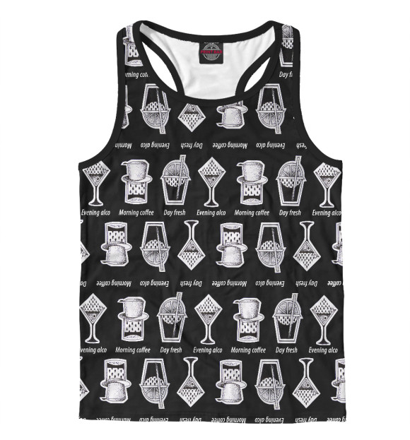 Мужская майка-борцовка с изображением Бармен цвета Белый