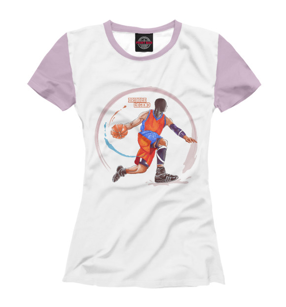 Женская футболка с изображением Dribblegend цвета Белый