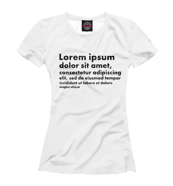 Женская футболка с изображением Lorem ipsum цвета Белый