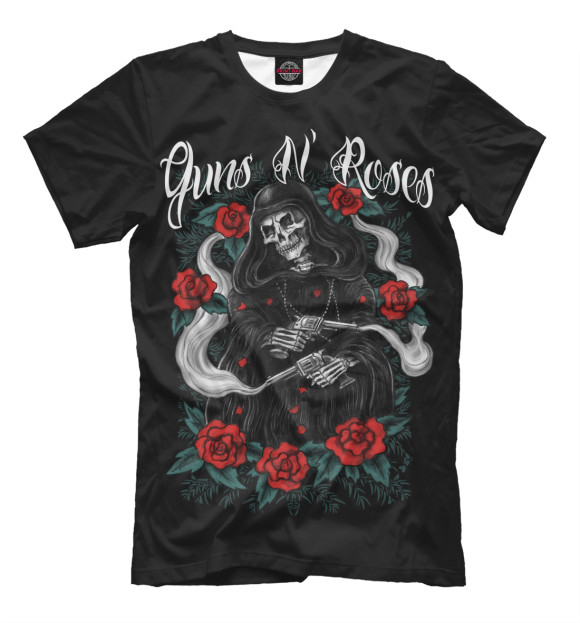 Мужская футболка с изображением Guns N'Roses цвета Черный