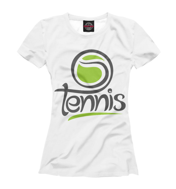 Женская футболка с изображением Теннис цвета Белый