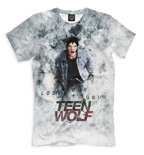 Футболка для мальчиков с изображением Волчонок цвета Молочно-белый