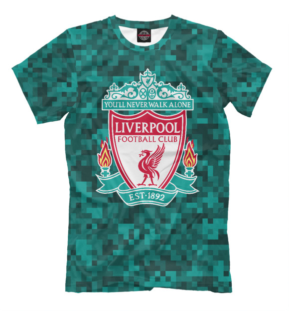 Мужская футболка с изображением Liverpool FC Camouflage цвета Молочно-белый