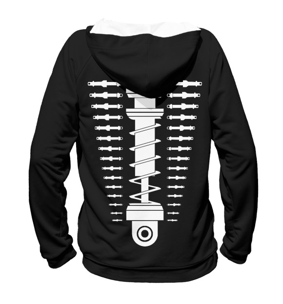 Женское худи с изображением Mighty car mods цвета Белый