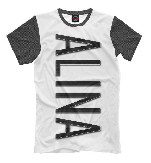 Мужская футболка с изображением Alina-carbon цвета Молочно-белый