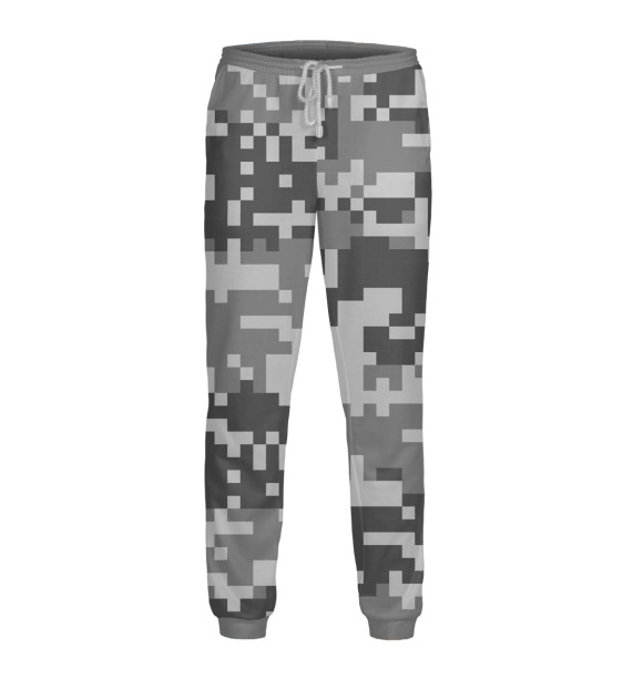 Мужские спортивные штаны с изображением Camo digital gray цвета Белый