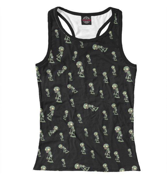 Женская майка-борцовка с изображением Ходячие мертвецы цвета Белый