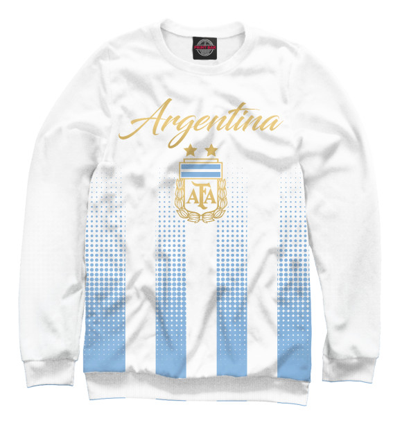 Мужской свитшот с изображением Аргентина цвета Белый