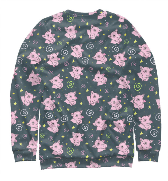 Мужской свитшот с изображением Свинюшки цвета Белый