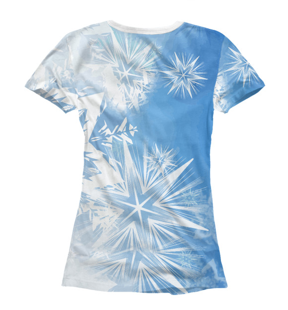 Женская футболка с изображением Ледяной узор цвета Белый