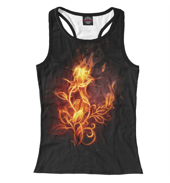 Женская майка-борцовка с изображением Fire flower цвета Белый