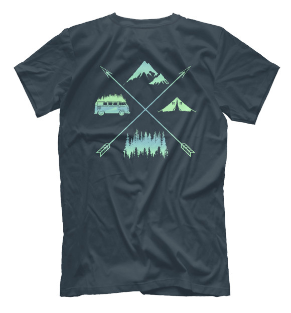 Мужская футболка с изображением Mountains цвета Белый