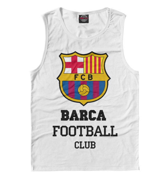 Майка для мальчика с изображением Barca FC цвета Белый