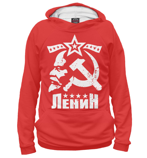 Женское худи с изображением Ленин СССР цвета Белый