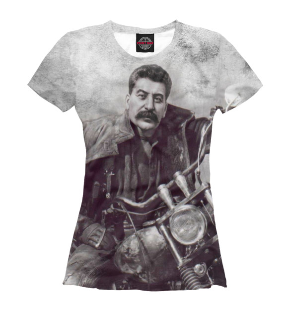 Женская футболка с изображением Cool Stalin цвета Белый